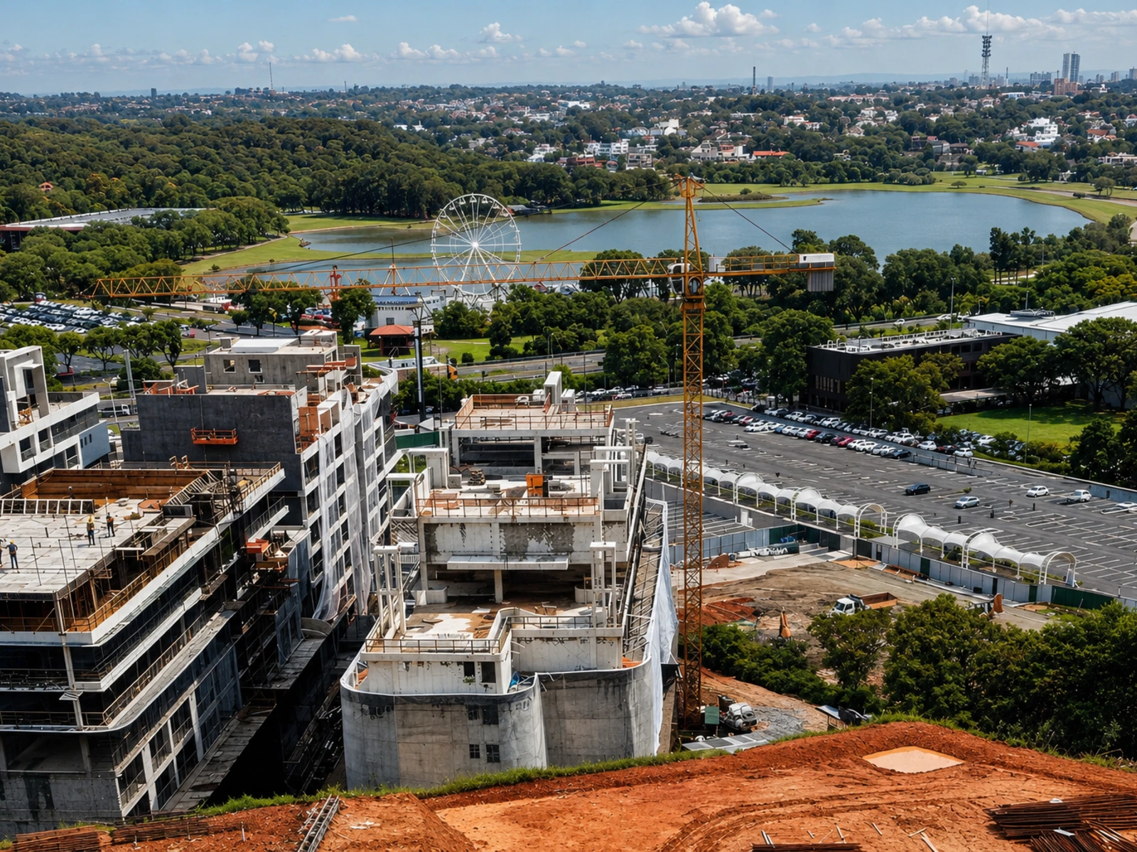 Vista aérea do Reserva Barigui e do Parque Barigui em Curitiba